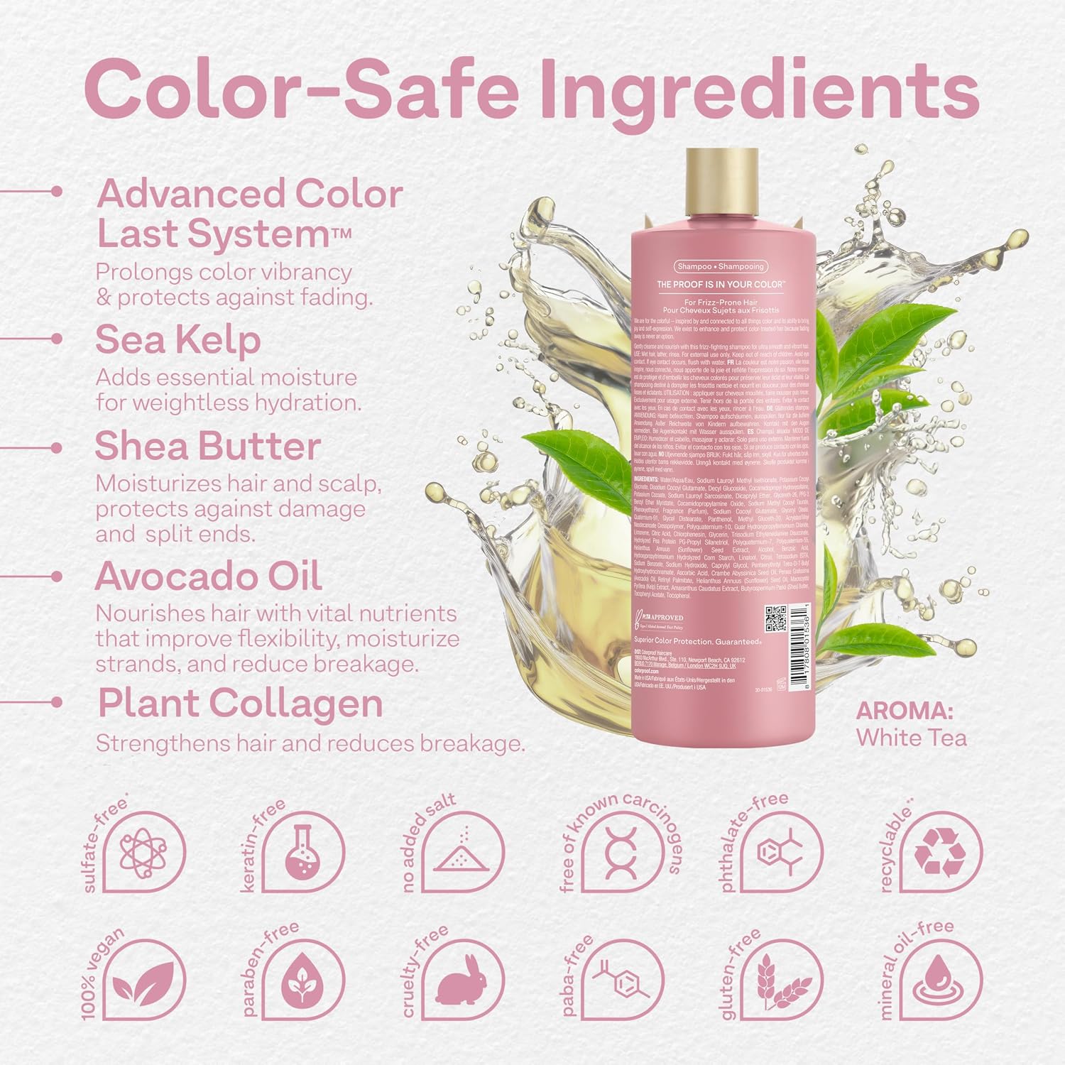 Detalle de Colorproof Smooth Shampoo 32 Fl. Oz. smoothing shampoo for color-treated hair