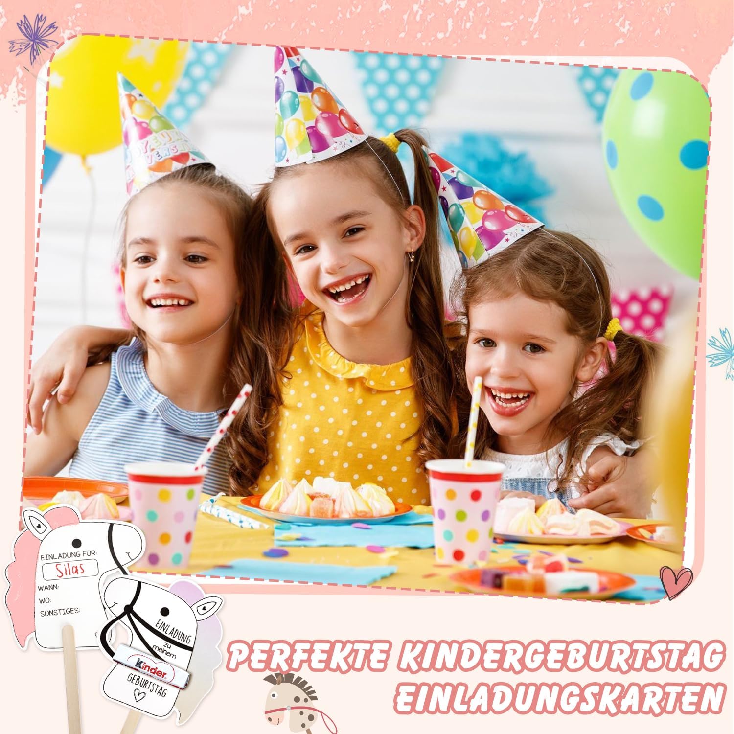 Thumbnail 6 de KKSJK Einladungskarten Pferde Geburtstag 15er Set