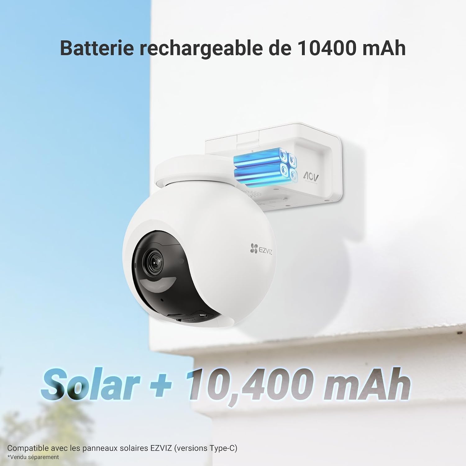Detalle de EZVIZ CB8 Pro 4K draadloze buitencamera met 10400 mAh batterij en 360° zicht