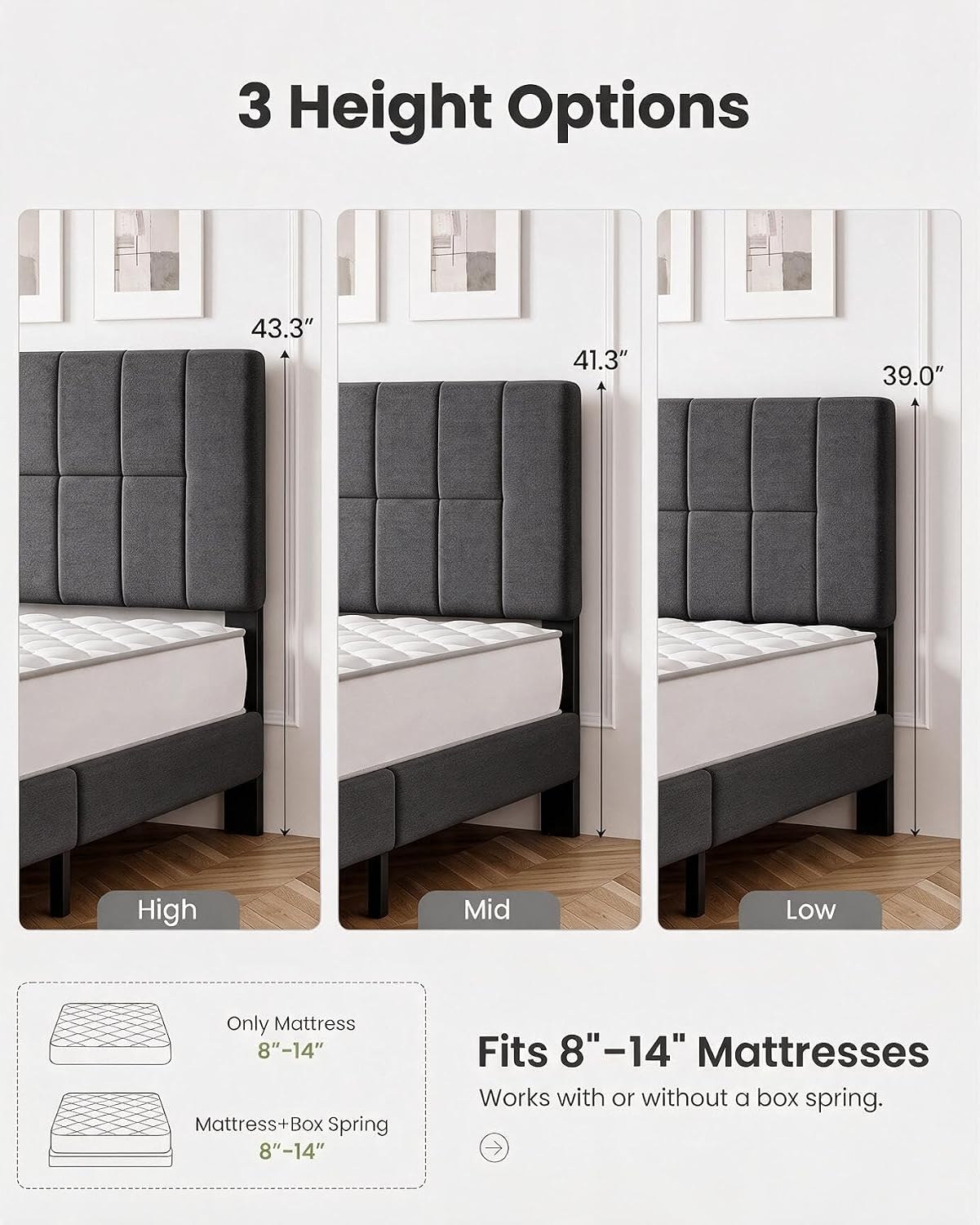 Detalle 2 de Amada Queen Bed Frame, 1,300-Pound Capacity