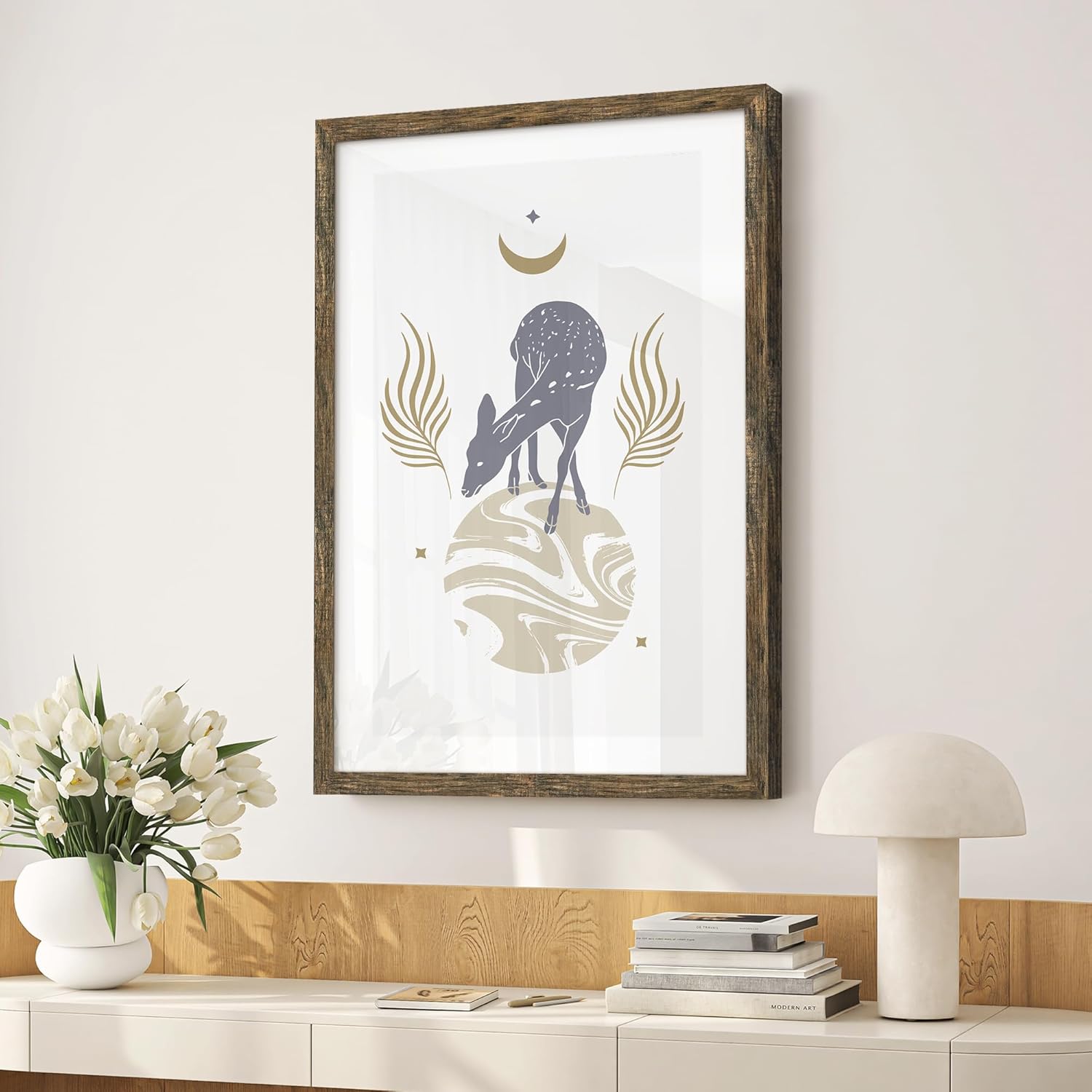 Detalle 2 de Picrit 20x27 Picture Frame 3 Pack in Brown with Mat – Flexible Wall Display