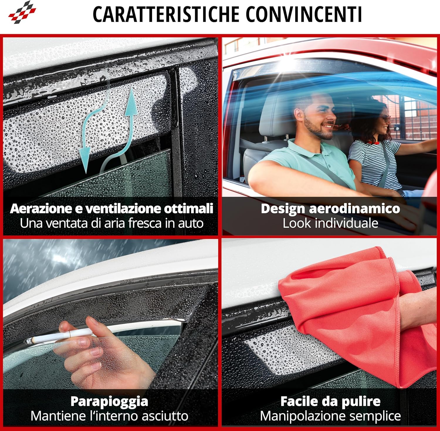 Detalle 2 de WALSER Deflettore del vento per Hyundai Kona (06/2017-04/2023) – protezione e comfort su misura