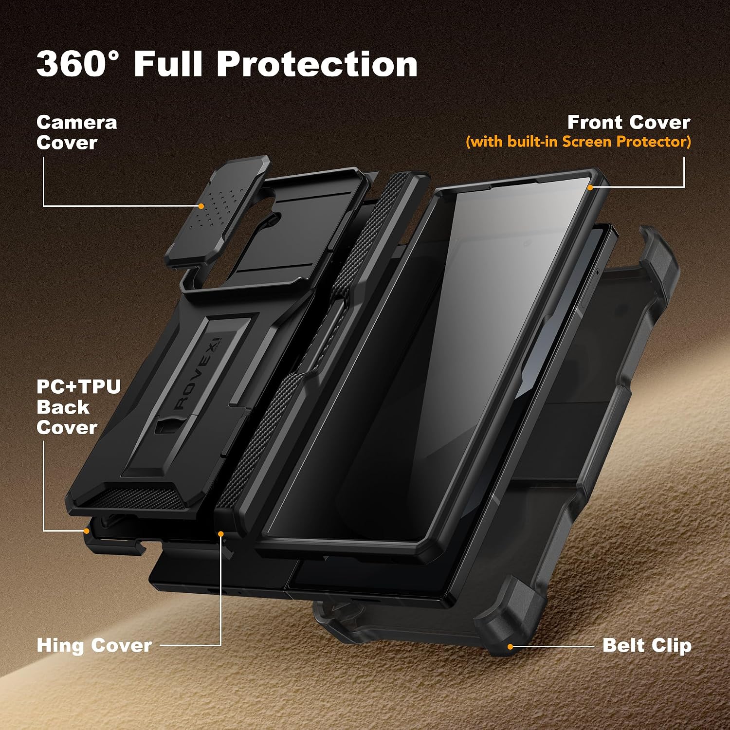 Thumbnail 6 de TONGATE Z Fold 8 Ultra Case with Stylus, Privacy Screen and Camera Cover