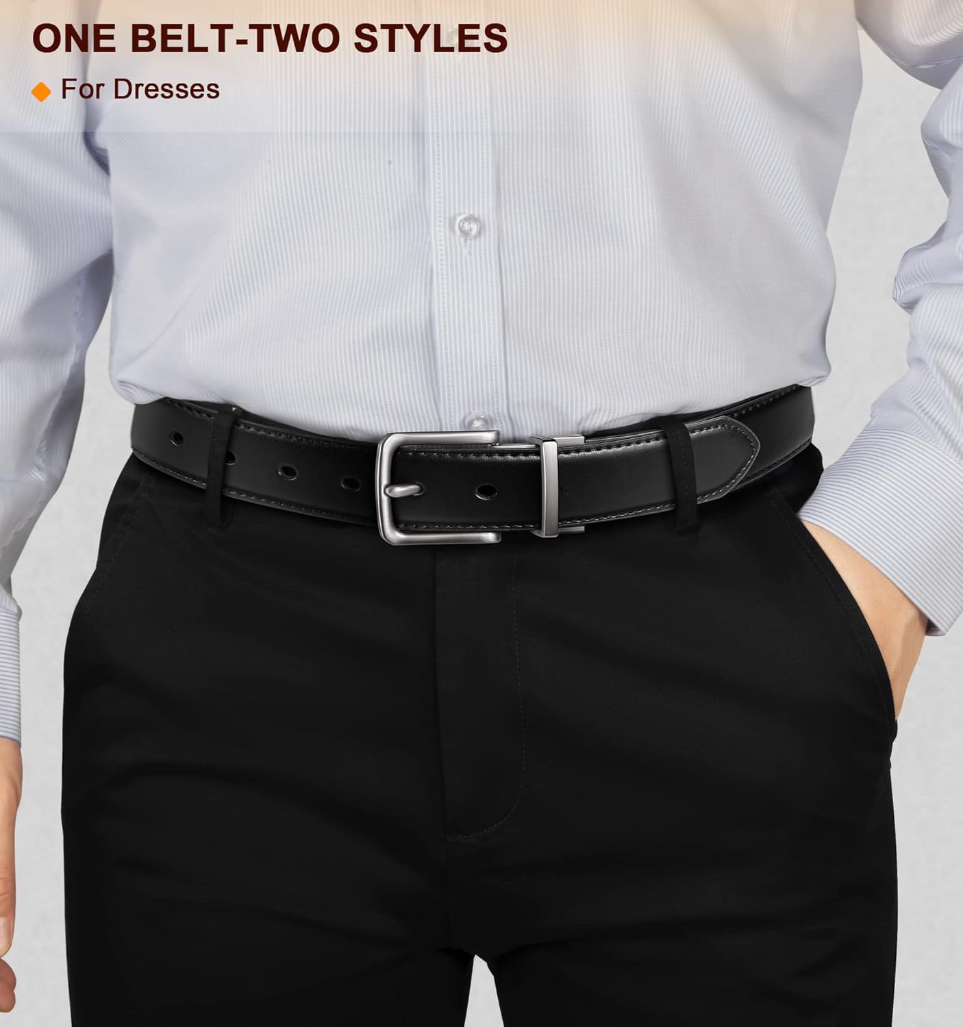 Thumbnail 4 de BULLIANT Men’s Reversible Leather Belt (1.25in) in Black & Brown