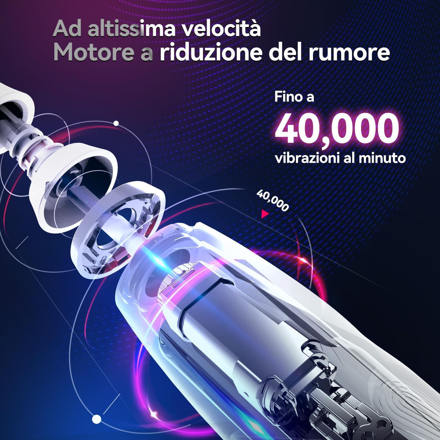 Thumbnail 1 de Spazzolino sonico elettrico SEAGO SG-2752 (blu) con sensore di pressione, 8 testine e ricarica USB
