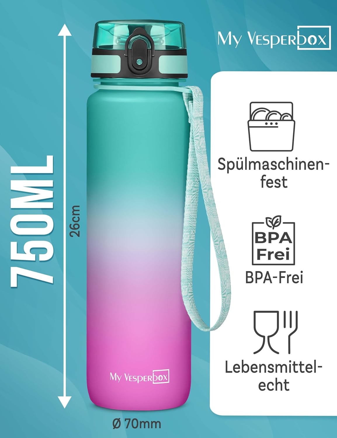 Detalle de My Vesperbox Kinder Trinkflasche 750 ml