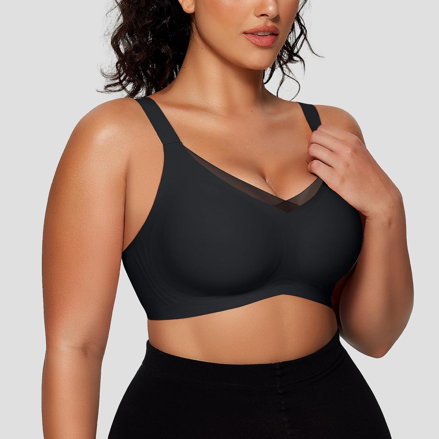 Thumbnail 6 de OEAK Women’s Wireless Jelly Bras (V Mesh) Wireless Bralette T‑Shirt Bra with Removable Pads