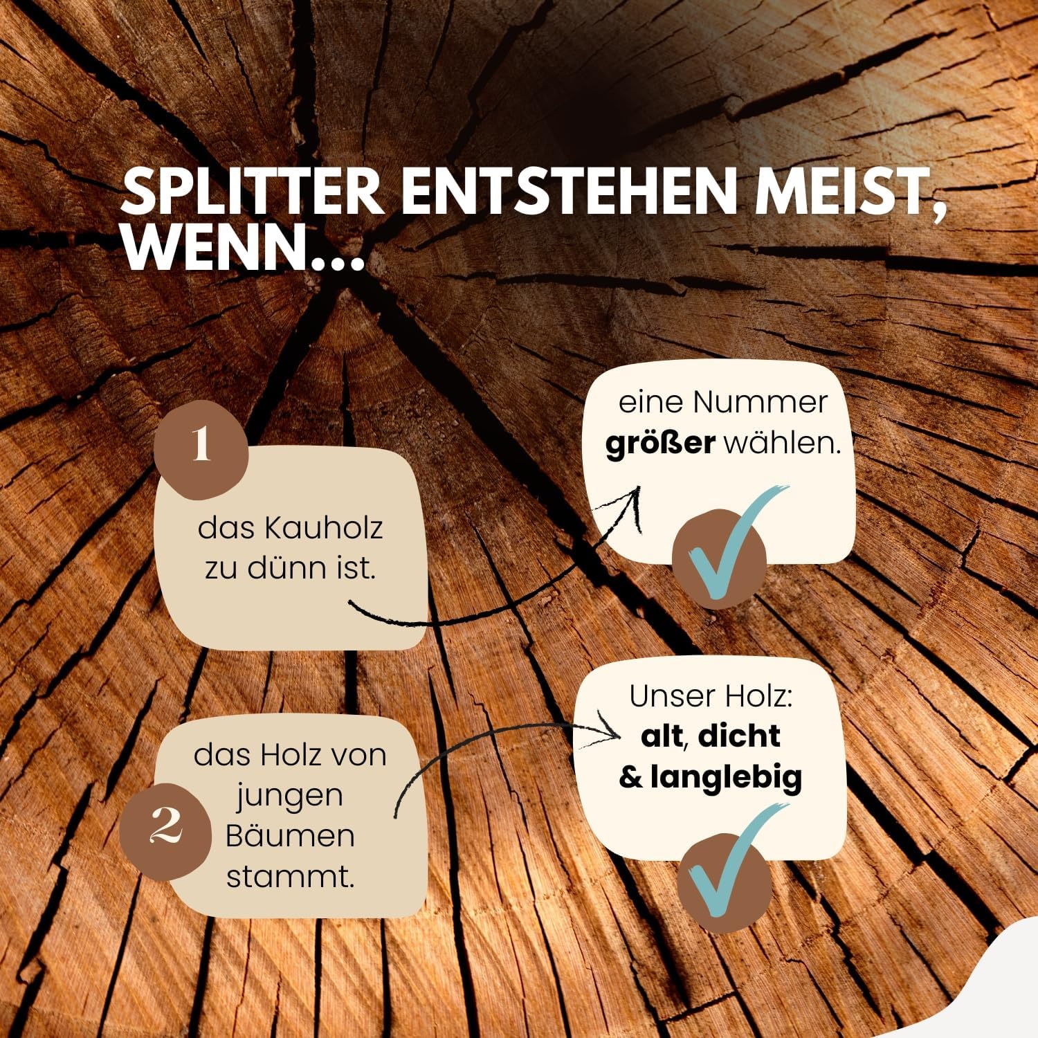 Thumbnail 4 de PetLove Olivenholz für Hunde mit Lachsöl – Kauholz als Hundespielzeug, imprägniert, 2er Pack (Größe M)