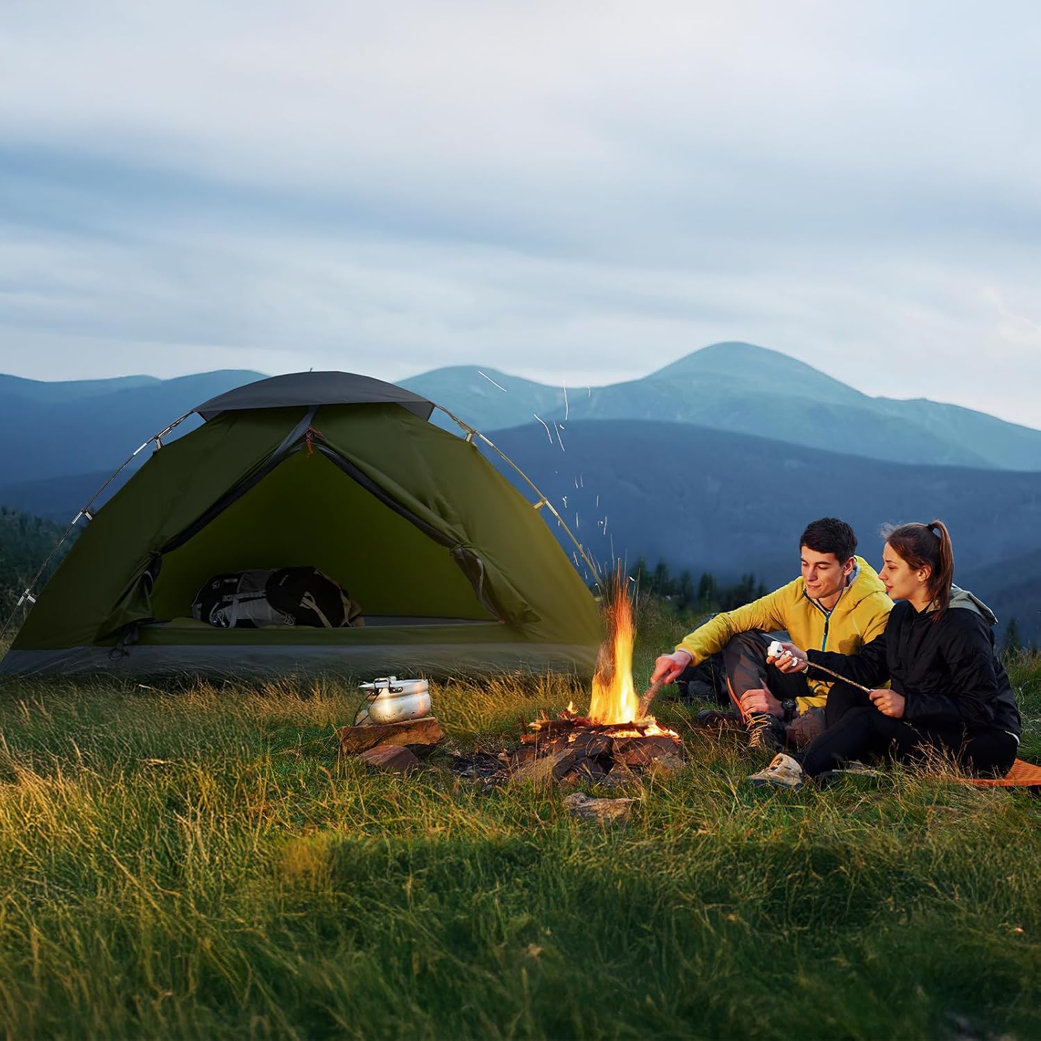 Detalle de Night Cat 2-Personen-Zelt für Camping mit 3000 mm wasserdichtem Gewebe