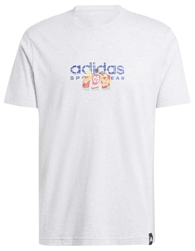 Detalle de adidas Codes Linear Graphic tee L, Light Grey Heather