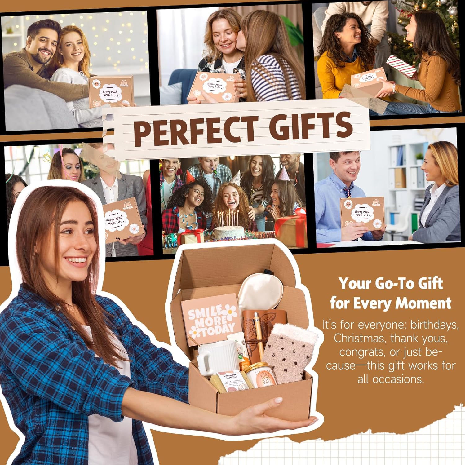 Thumbnail 1 de Suhctuptx Gift Baskets for Women (9-Piece Happy Birthday, Thank You & Christmas Gift Set)