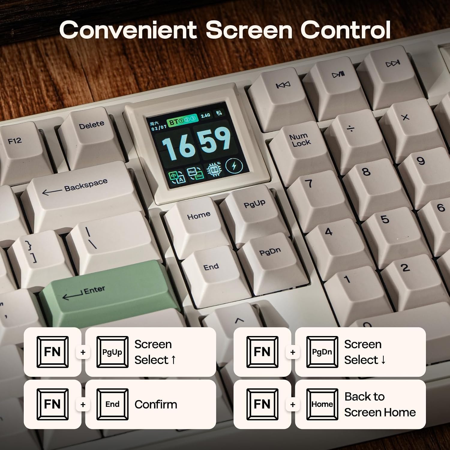 Detalle 2 de EPOMAKER Wireless Mechanical Keyboard with 1.54-Inch Screen