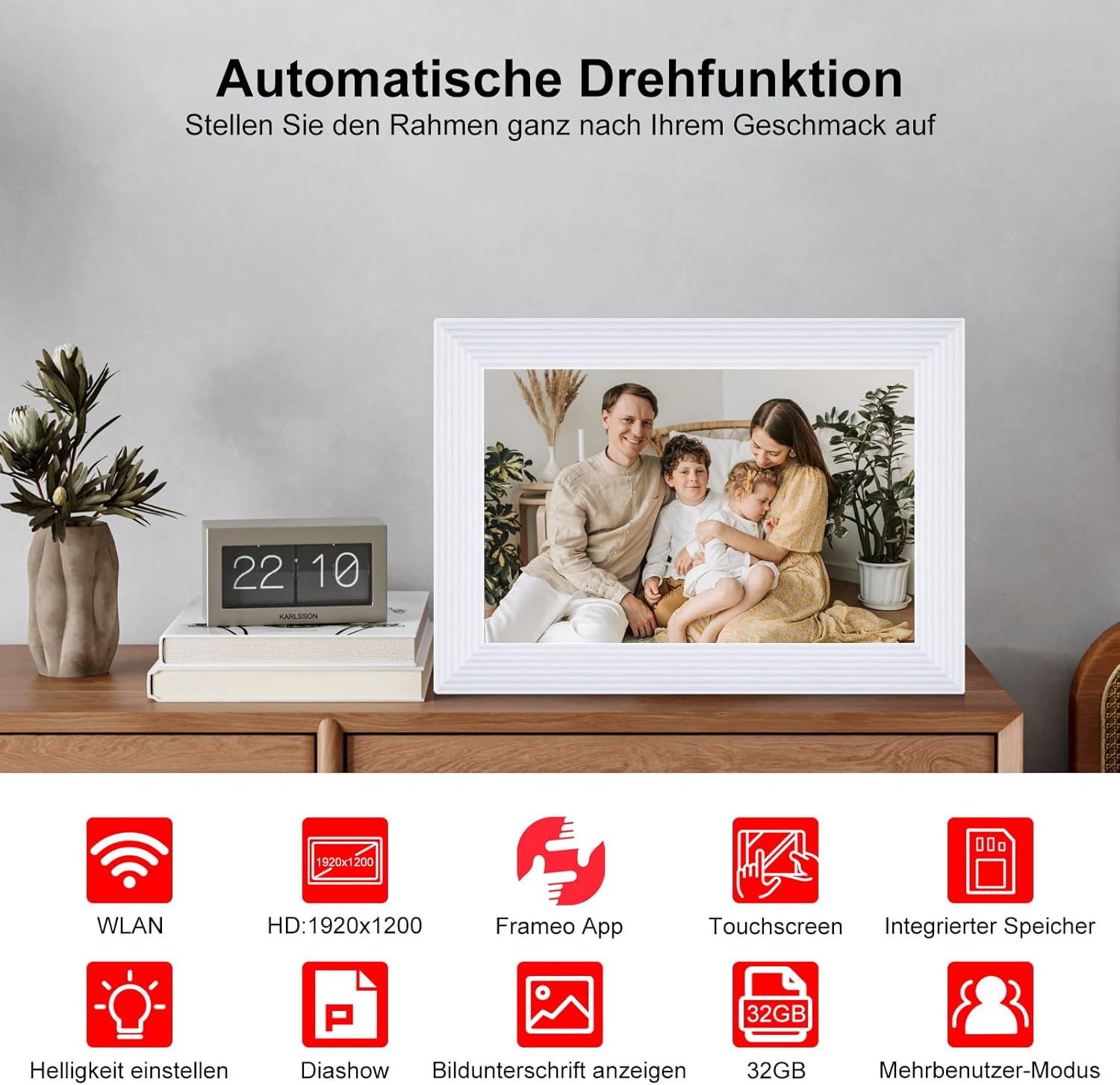 Thumbnail 3 de Frameo Digitaler Bilderrahmen 10,1 Zoll