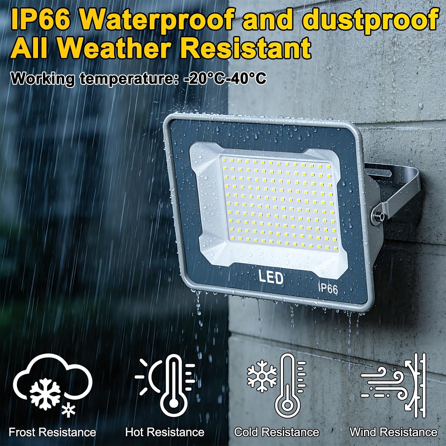 Detalle de CREATESTAR Faretto LED da Esterno 50W – Faretti LED Esterni 6500K, 5000LM, IP66