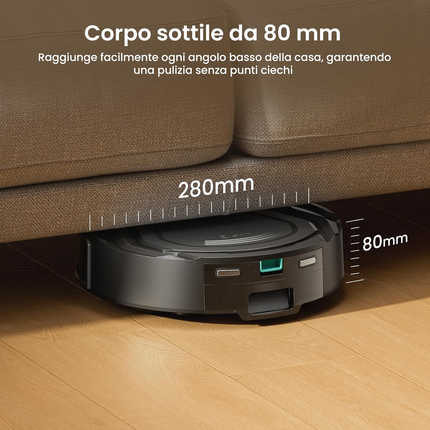 Detalle de Lefant M210 PLUS: robot aspirapolvere ultrapiatto con mappatura laser e stazione di raccolta automatica