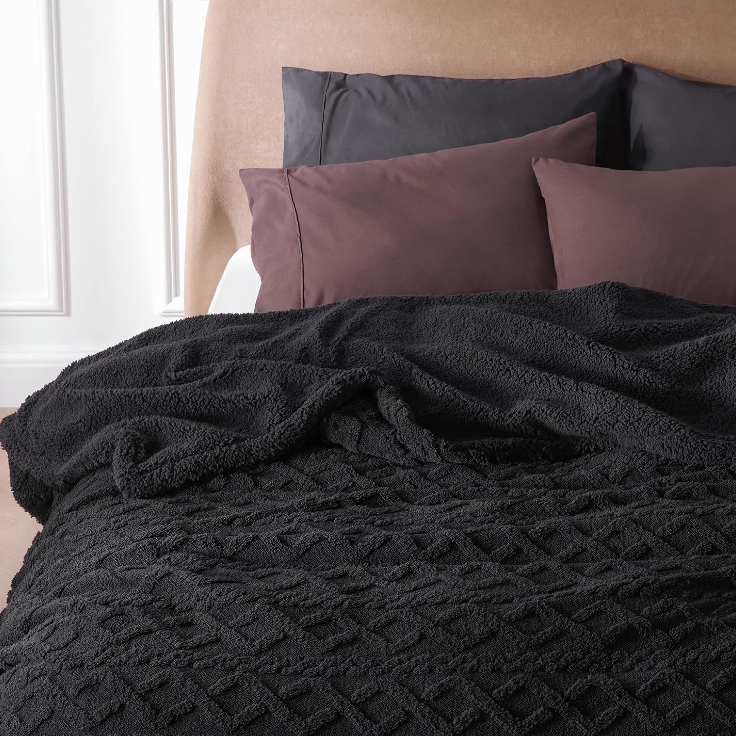 Thumbnail 4 de Bedsure Sherpa Fleece Throw 150x200 cm