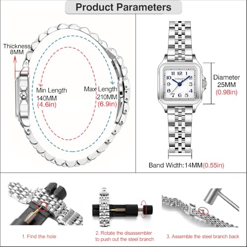 Thumbnail 5 de Montre VXFAIZY carrée pour femme avec chiffres arabes