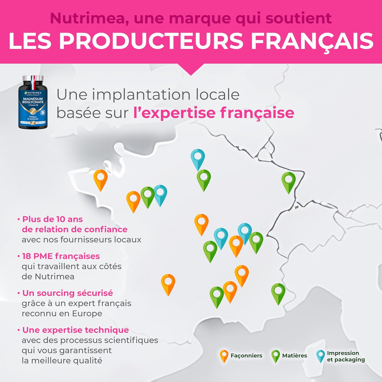 Detalle de Biotine Nutrimea (120 gélules vegan) – complexe vitamine B8, zinc, sélénium et pépins de courge