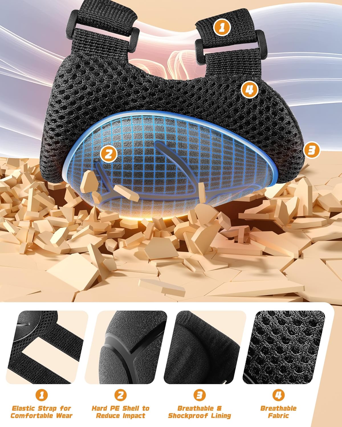 Thumbnail 5 de Kids Bike Helmet Set with Adjustable Helmet, Pads & Wrist Guards (Ages 2–14)