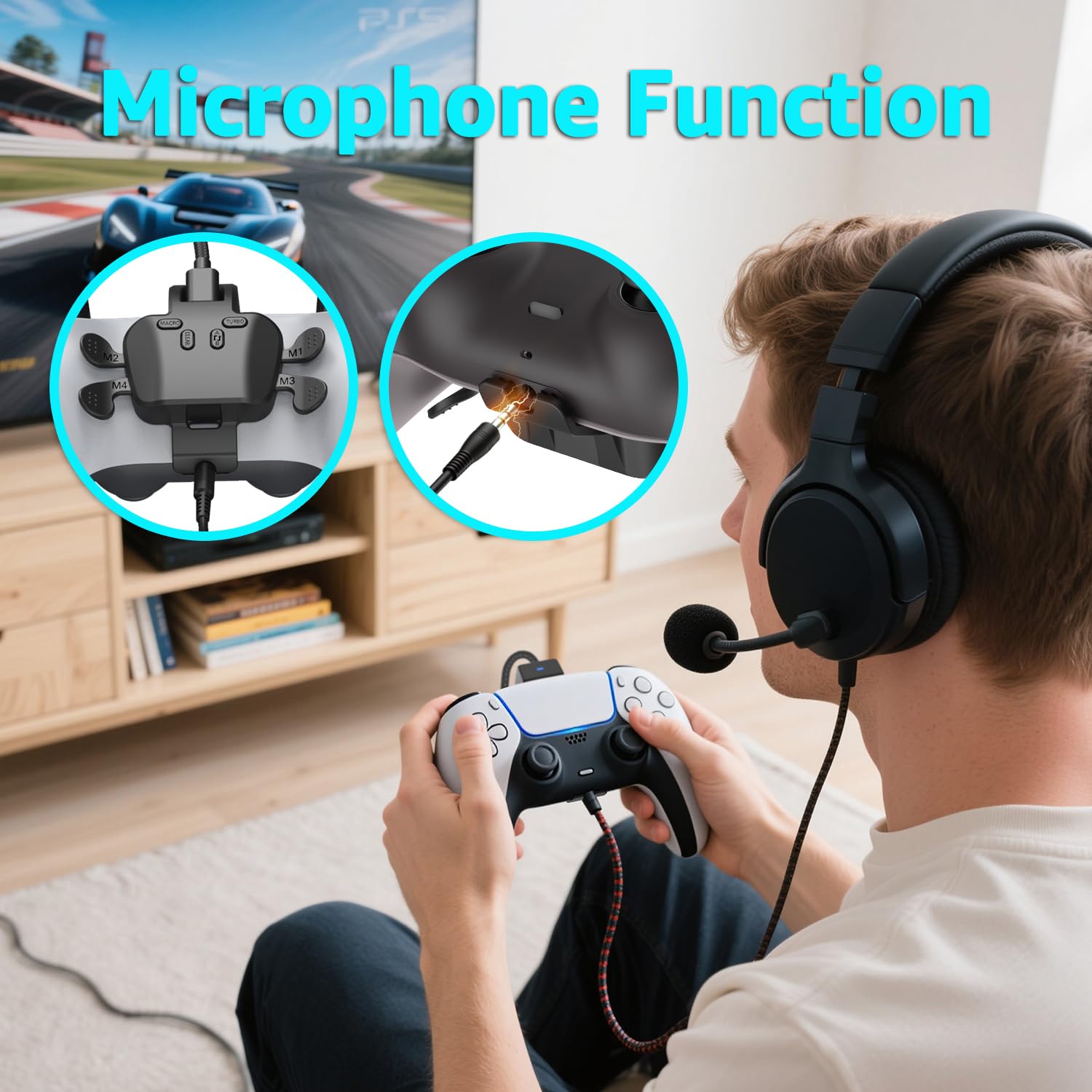 Thumbnail 4 de IWGAME FDR300 Back Paddles for PS5 Controller, 4 Programmable Buttons, Wired USB