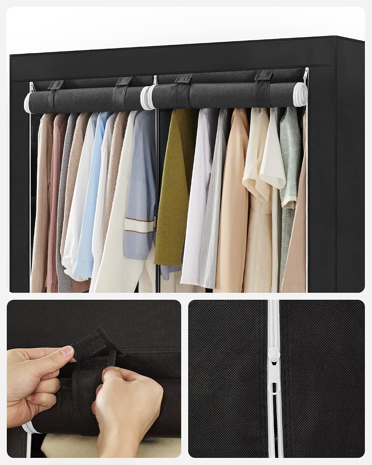 Thumbnail 6 de SONGMICS RYG092B02 portable wardrobe 130×45×167 cm