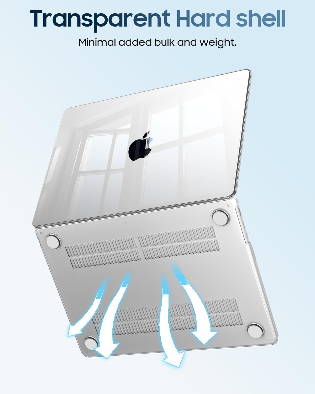 Detalle 2 de Fintie Hülle für MacBook Air 15 Zoll (M5/M4/M3/M2) A3448/A3241/A3114/A2941 – Ultradünne Hartschale, transparent
