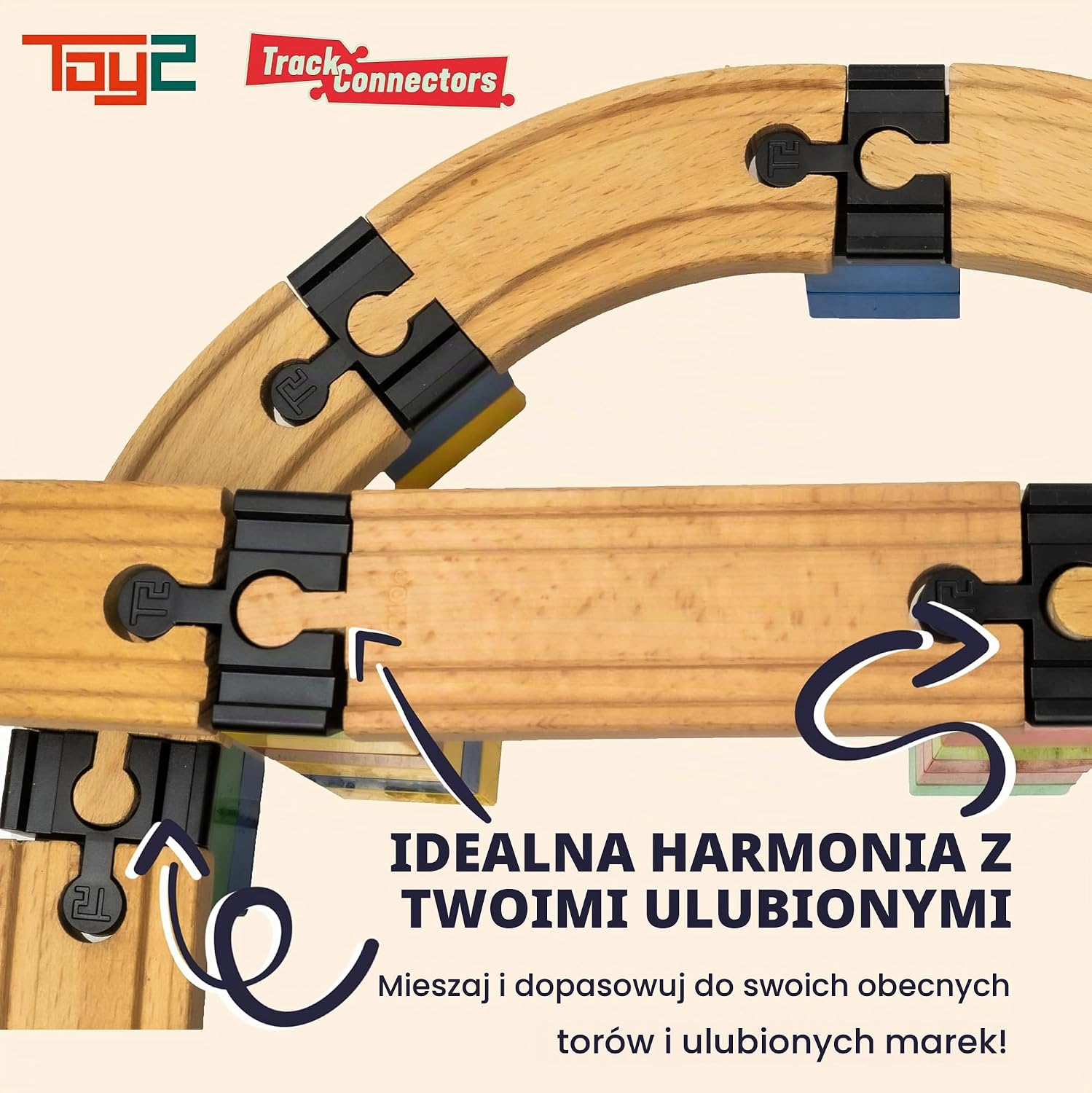 Detalle de TOY2 Allround XL – zestaw 41 plastikowych łączników do torów Brio i Duplo