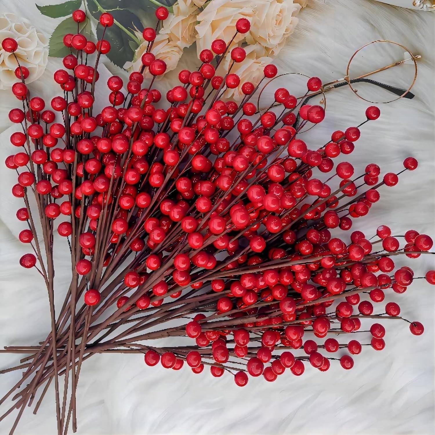 Detalle de Wikdey Artificial Berry Stems 24-Pack