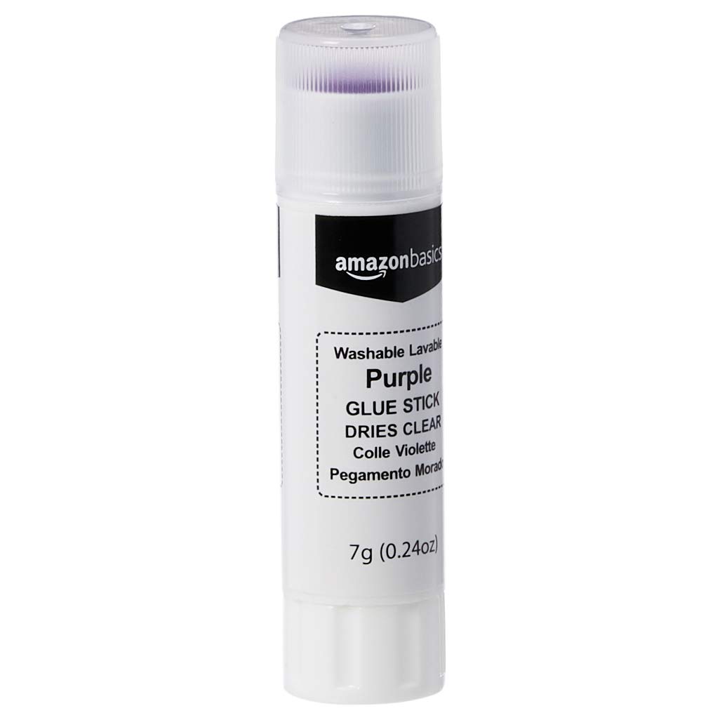 Detalle de Amazon Basics Purple Washable School Glue Sticks (30-Pack) — Dries Clear