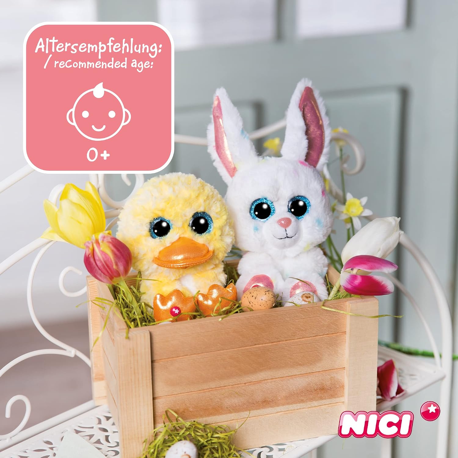Detalle de NICI Glubschis: Das Original – Glubschis Hase Spotties 15 cm