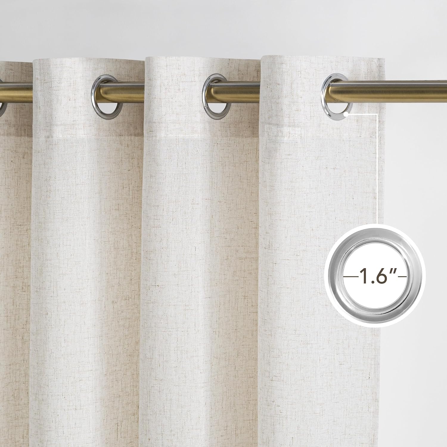 Detalle 2 de NICETOWN Linen Blend Curtains, 84 Inches