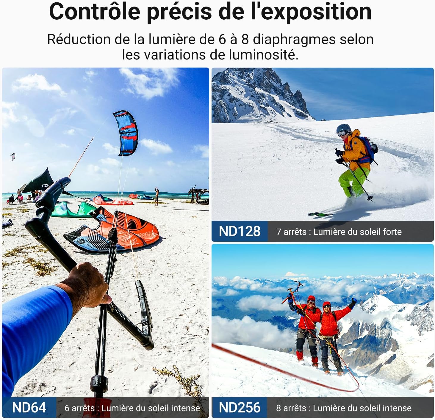 Thumbnail 3 de NEEWER Filtre ND variable ND64-256 pour DJI Osmo Action 5 Pro / 4 / 3, 6 à 8 stops