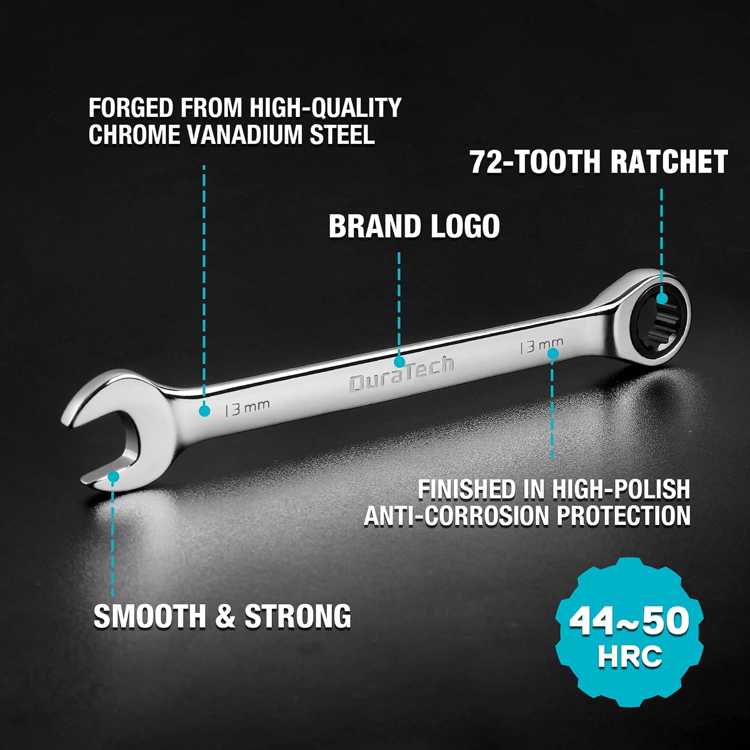 Detalle 2 de DURATECH 10-Piece Ratchet Spanner Set 6-18mm