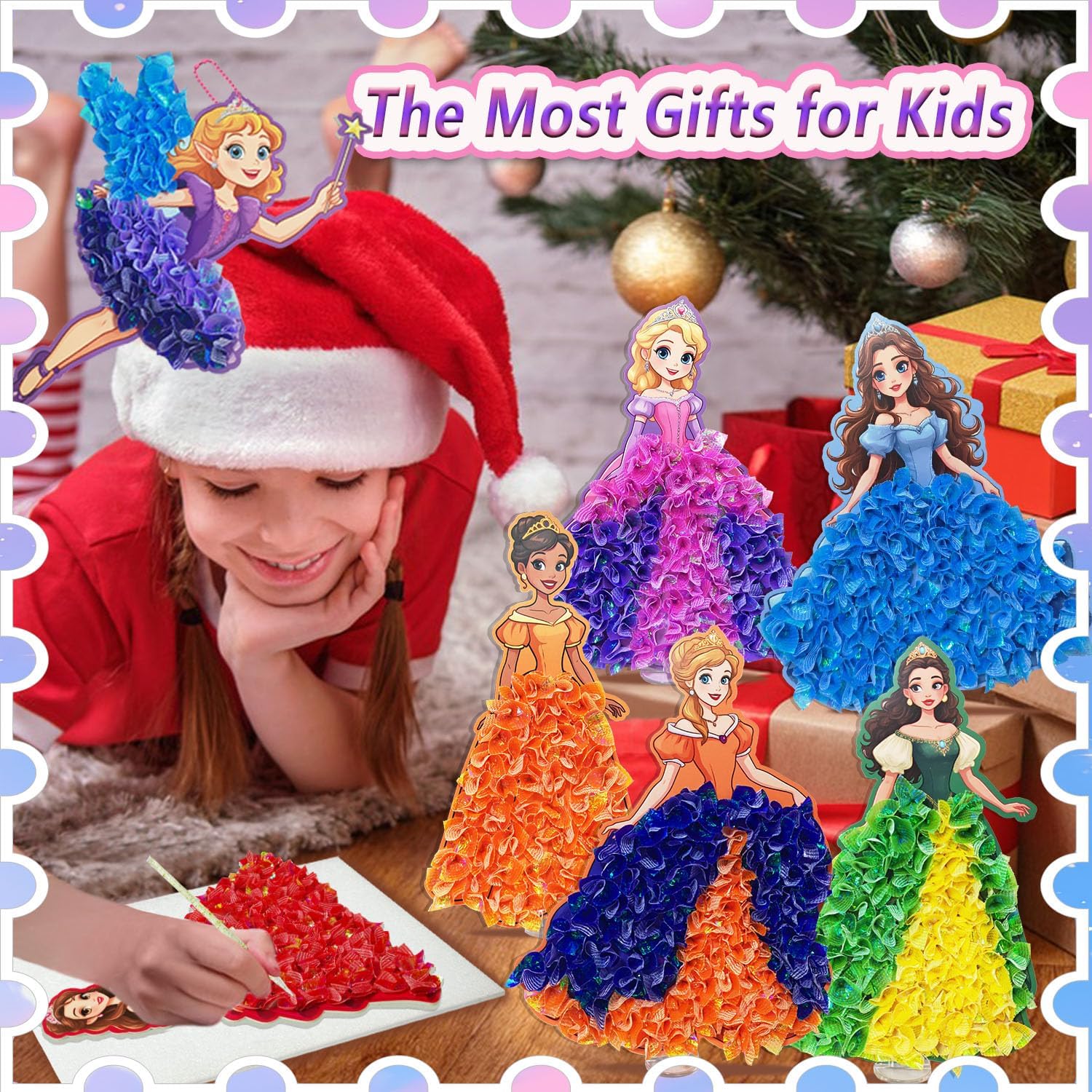 Detalle de JRD&BS WINL DIY Prinzessin Stoff Kunst-Set (Poke-in) – kreatives Bastelset für Kinder ab 3 Jahren