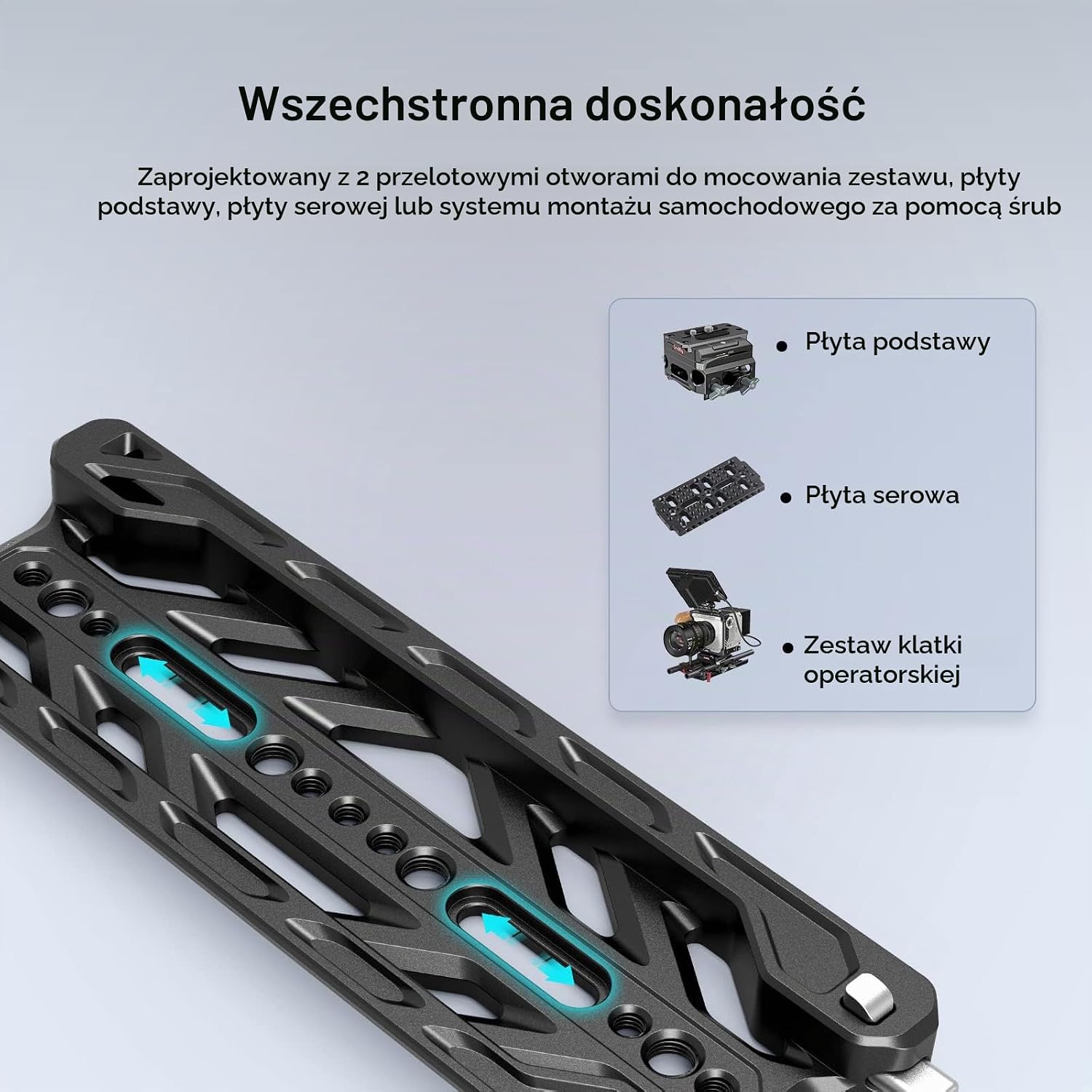 Detalle de SMALLRIG 3770 – 8-calowa płyta jaskółczy ogon ARRI, obciążenie 20 kg