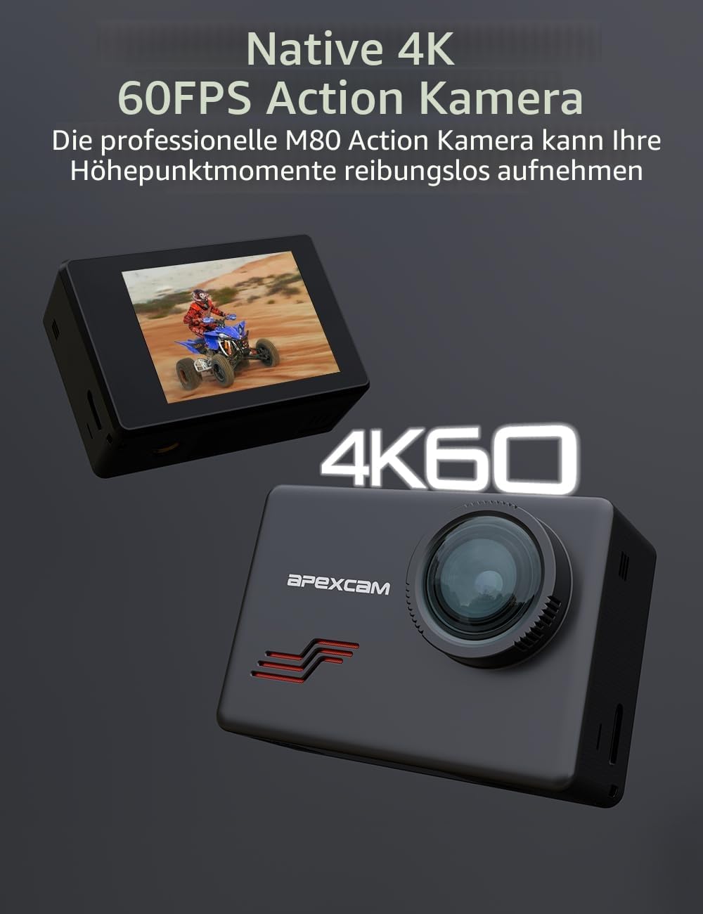 Detalle 2 de Apexcam M80 4K60FPS Action Cam
