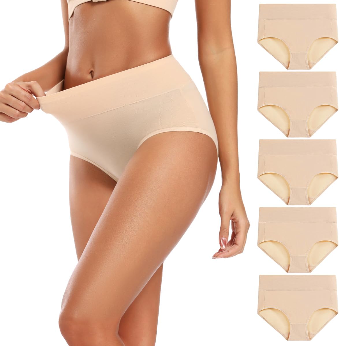 Thumbnail 4 de Molasus Women’s High-Waisted Cotton Underwear (Full Coverage, Regular & Plus Sizes)