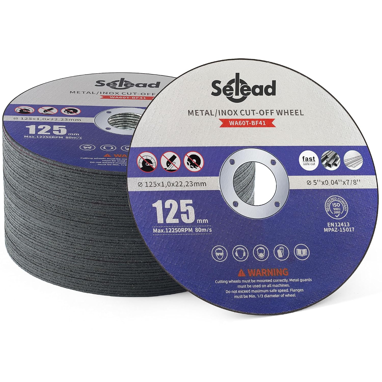 Thumbnail 6 de Selead 25 PCS 125mm Metal & Stainless Cutting Discs (1.0mm) for Angle Grinders