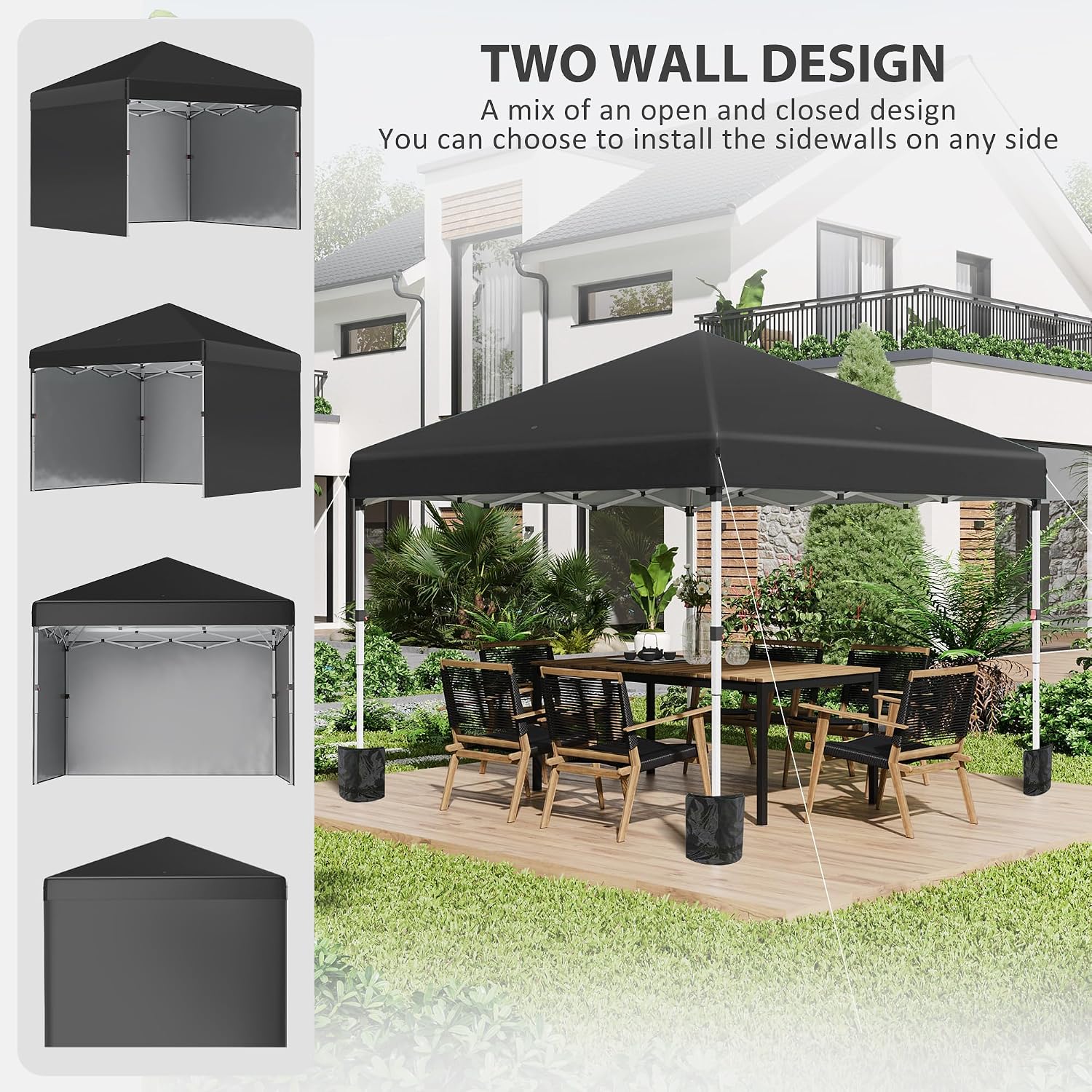 Detalle de Outsunny 3 x 3m Pop Up Gazebo 285cm Height