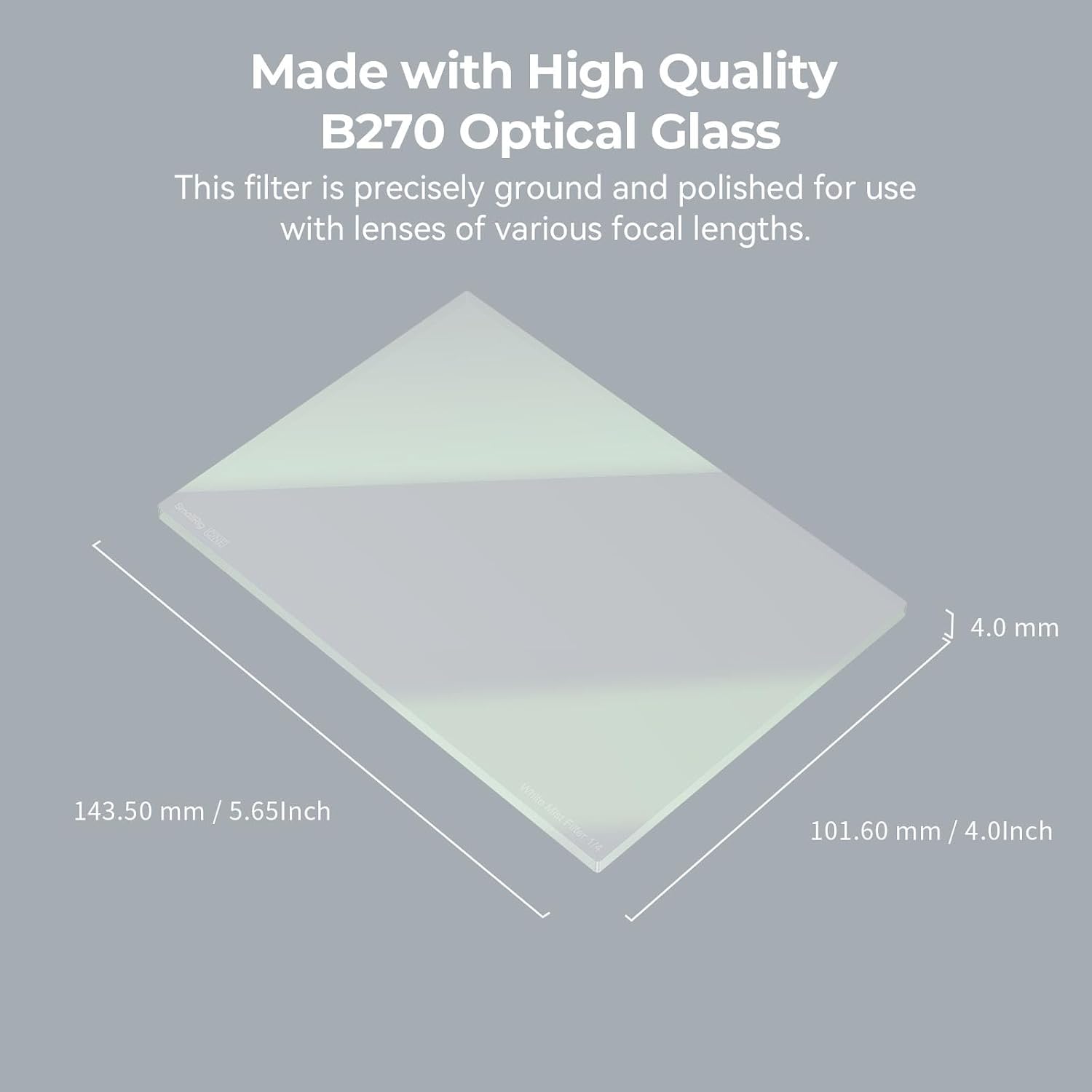 Thumbnail 6 de SmallRig 4 x 5,65" Quadratischer Weißer Diffusionsfilter 1/4 (4742) – kompatibel mit Matte Box