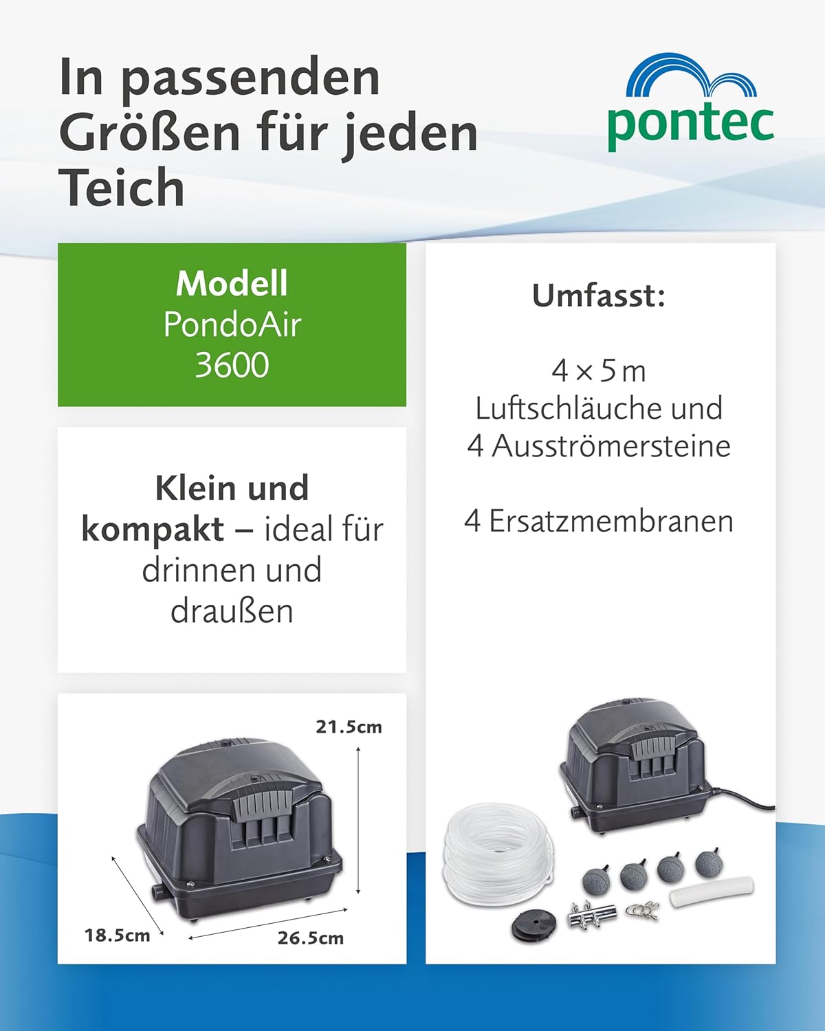 Thumbnail 4 de Pontec PondoAir Set 3600 Teichbelüfter – zuverlässige Belüftung für Außenanlagen