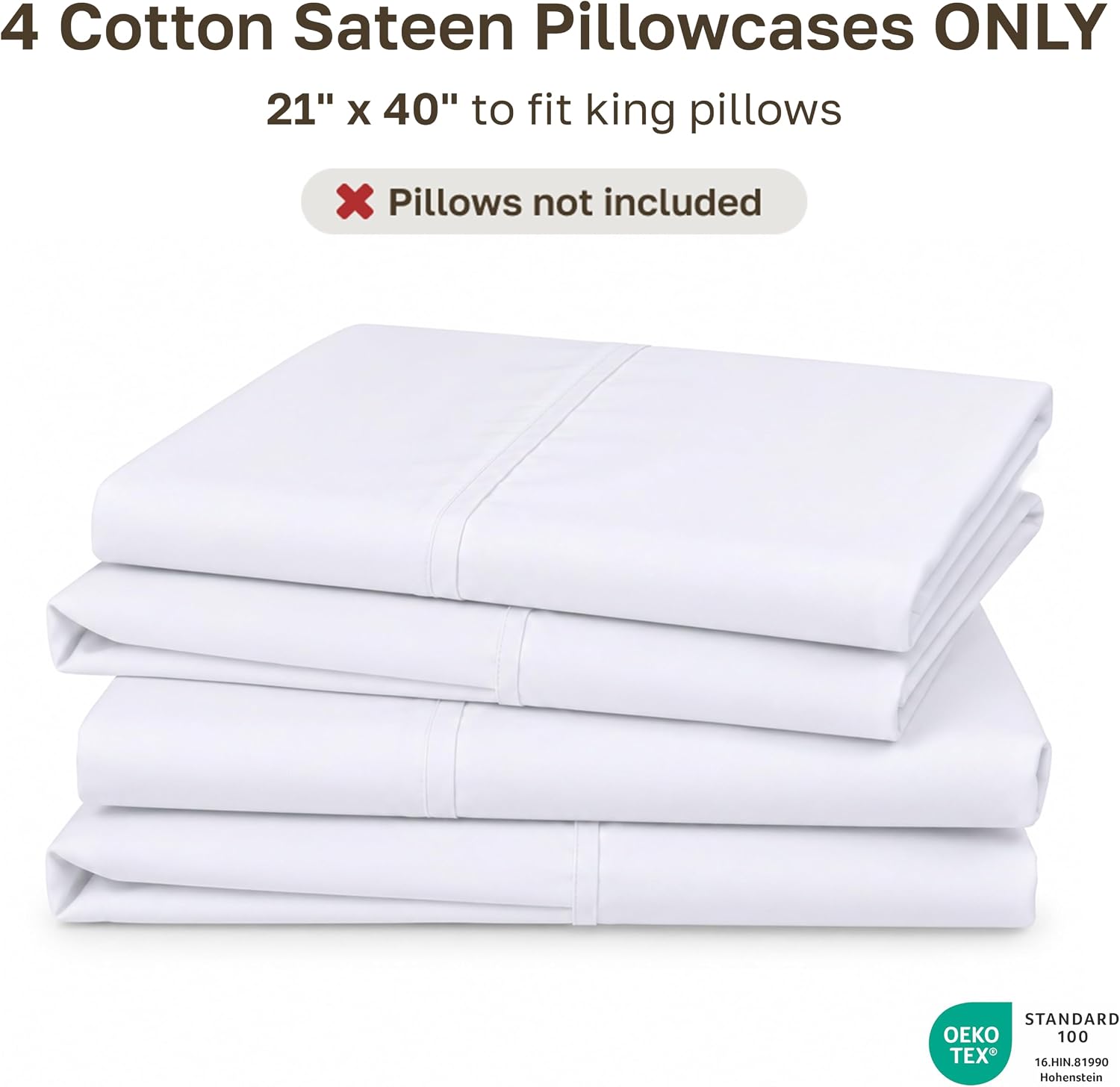 Thumbnail 2 de California Design Den 840307197542 King Pillowcases, 100% Cotton, 400 Thread Count