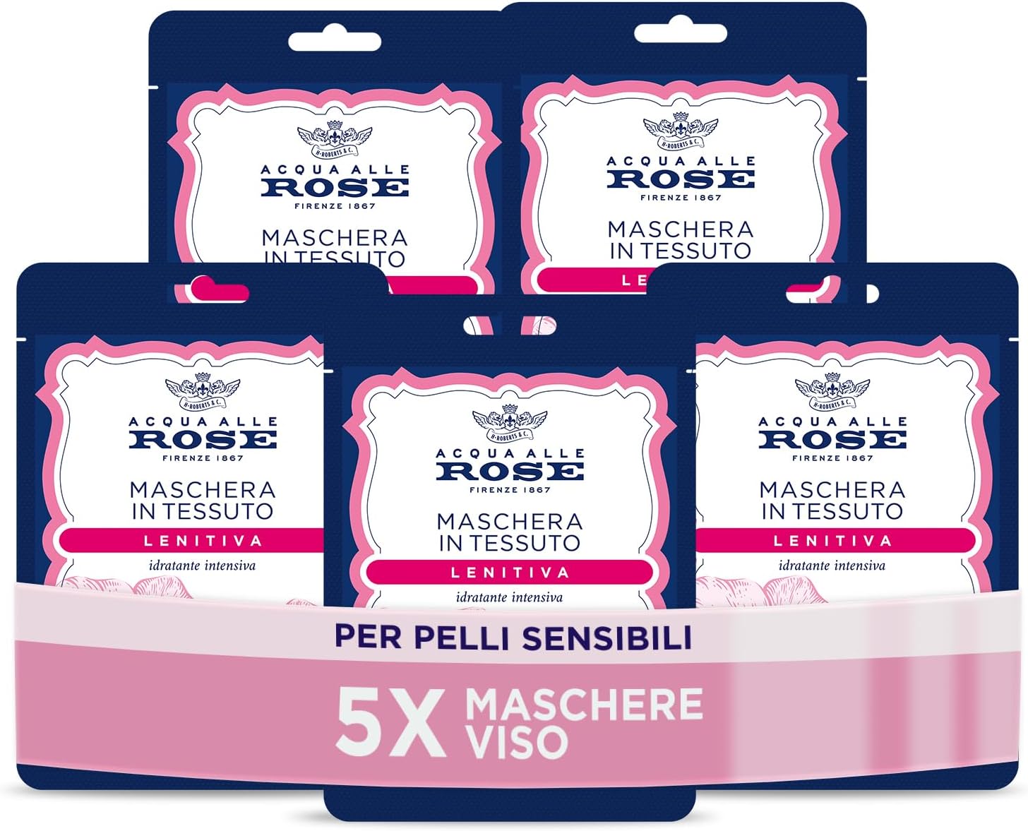 Detalle de Acqua alle Rose Maschera Viso 5 pz lenitiva