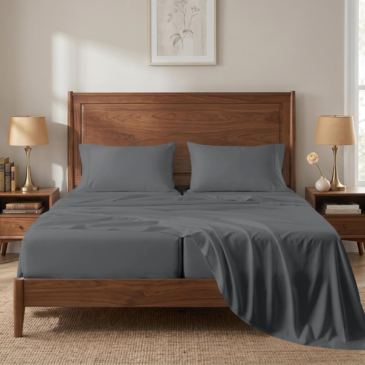 Detalle de Cotton Split King Sheet Set, 450 Thread Count