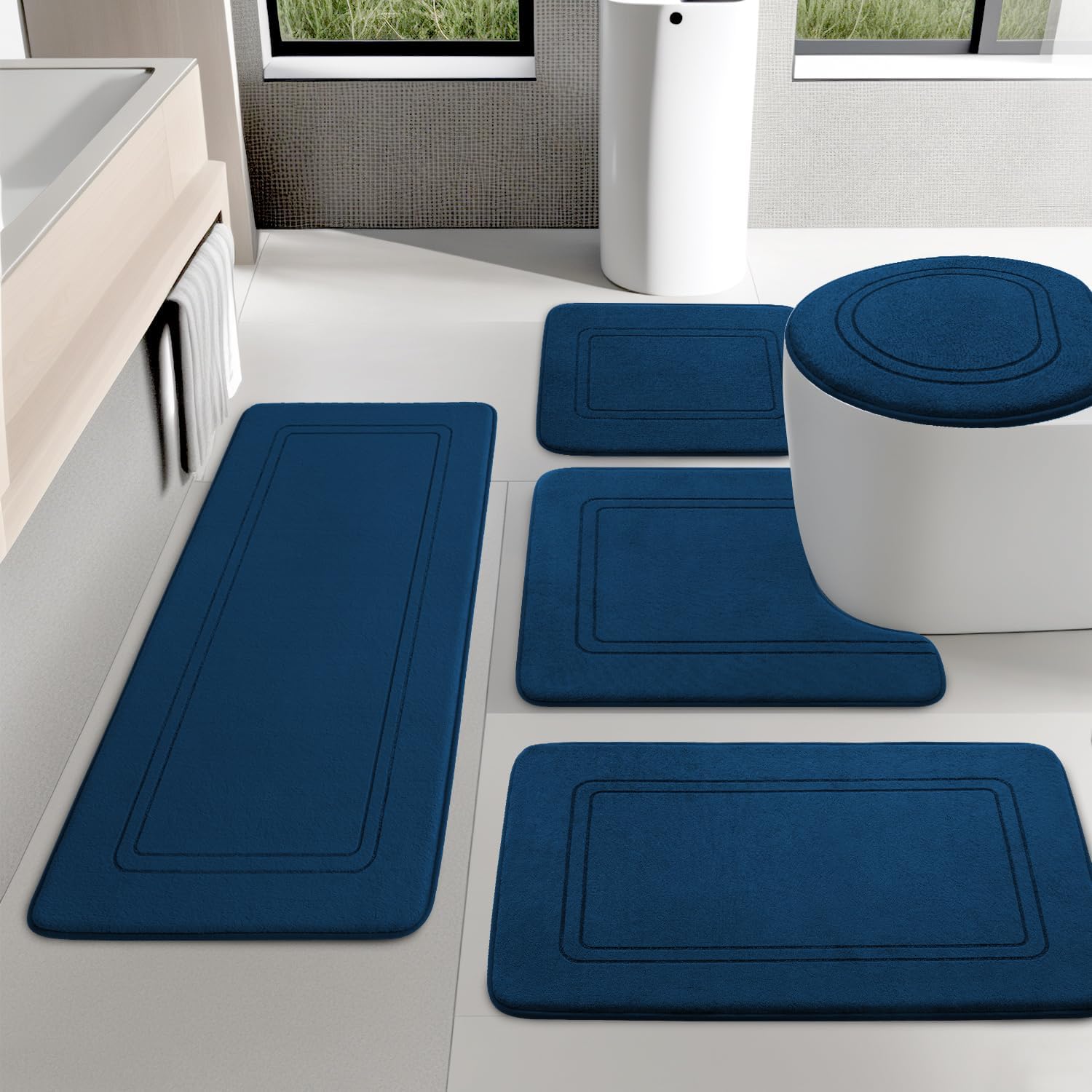 Thumbnail 6 de chakme Tapis de bain antidérapant 60x120 cm – bleu-vert, absorption élevée et douceur