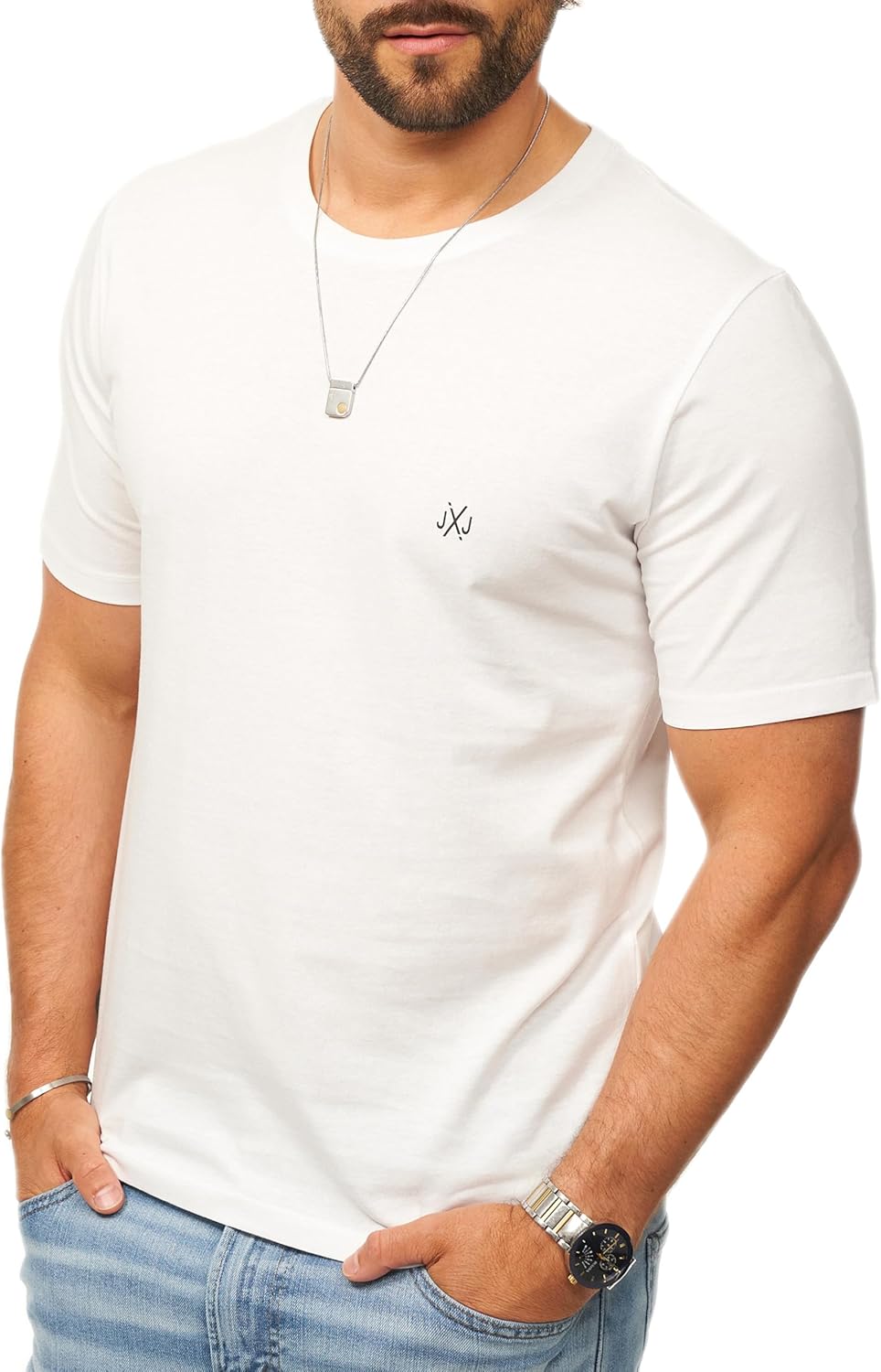 Thumbnail 3 de Jack & Jones Herren T-Shirt Infinity O-Neck Shirt – Kurzarm, Weiß, Logo-Print