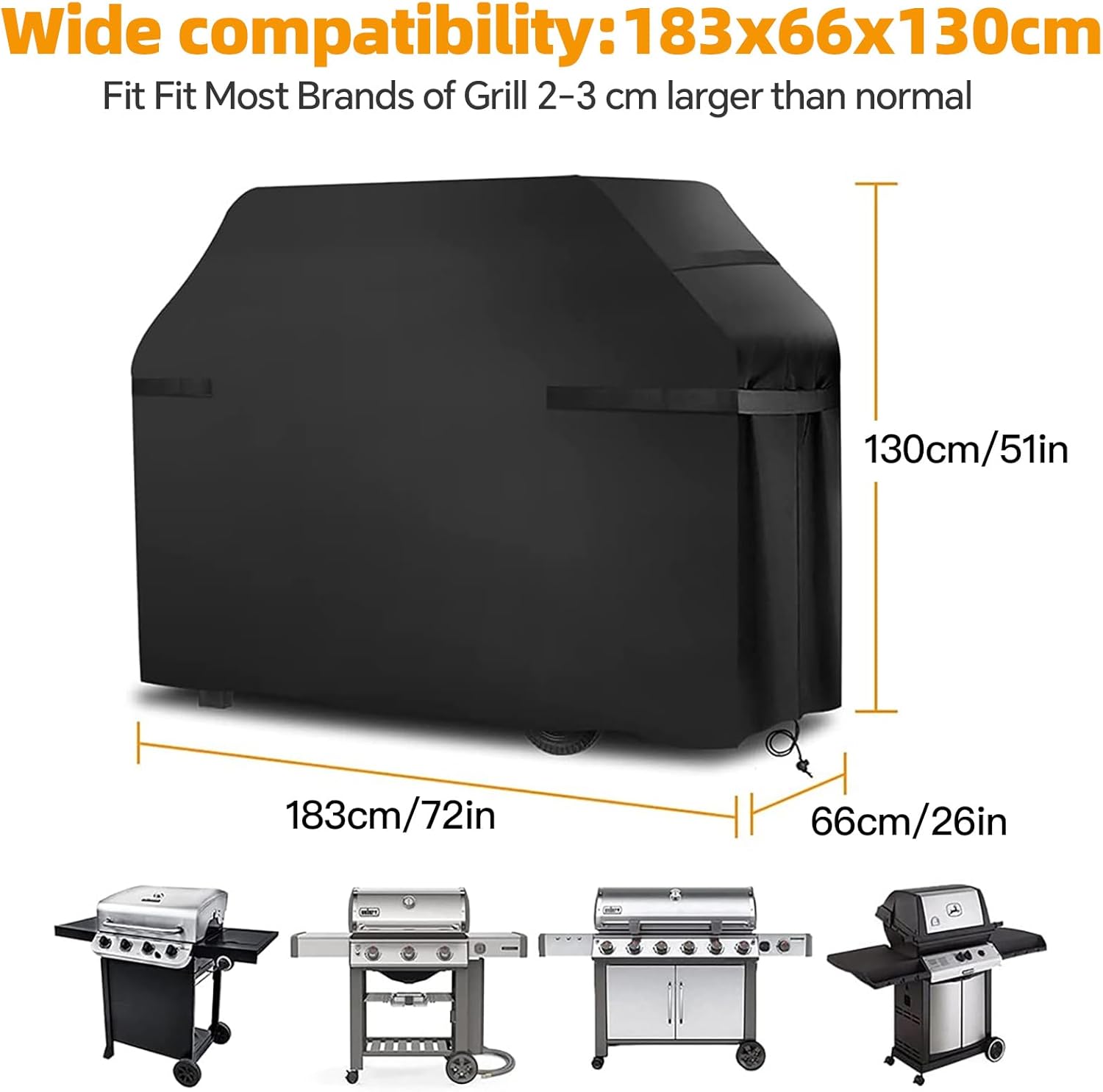 Detalle 2 de LCGOD Housse Barbecue 183×66×130 cm 🏡