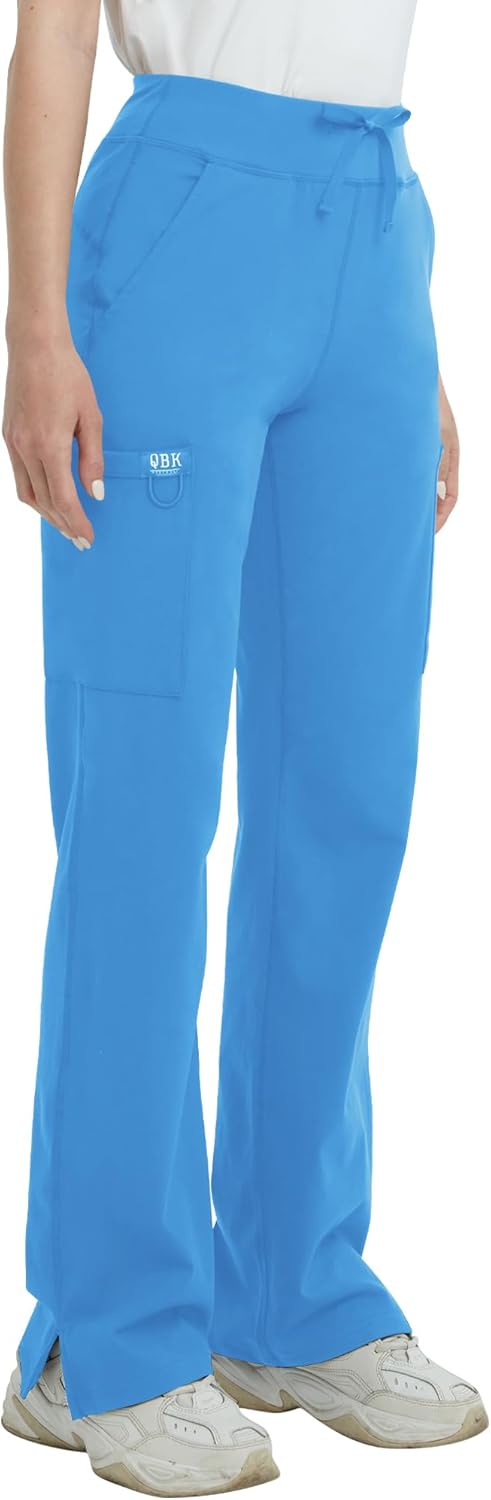 Thumbnail 5 de QBK High Rise Yoga Scrub Pants for Women with Cargo Pockets (Straight Wide Leg)