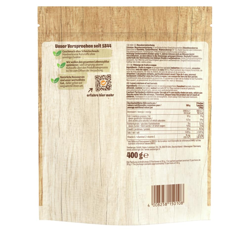 Thumbnail 1 de Seeberger Nusskernmischung Pure – glutenfreie Nussmix aus Haselnuss, Mandel, Walnuss & Cashew (1 x 400 g)
