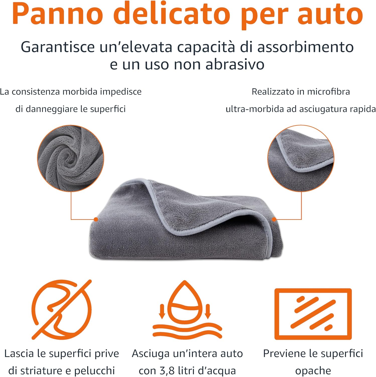 Thumbnail 1 de Amazon Basics Toalla di microfibra XL 63,5 × 91,5 cm – grigio